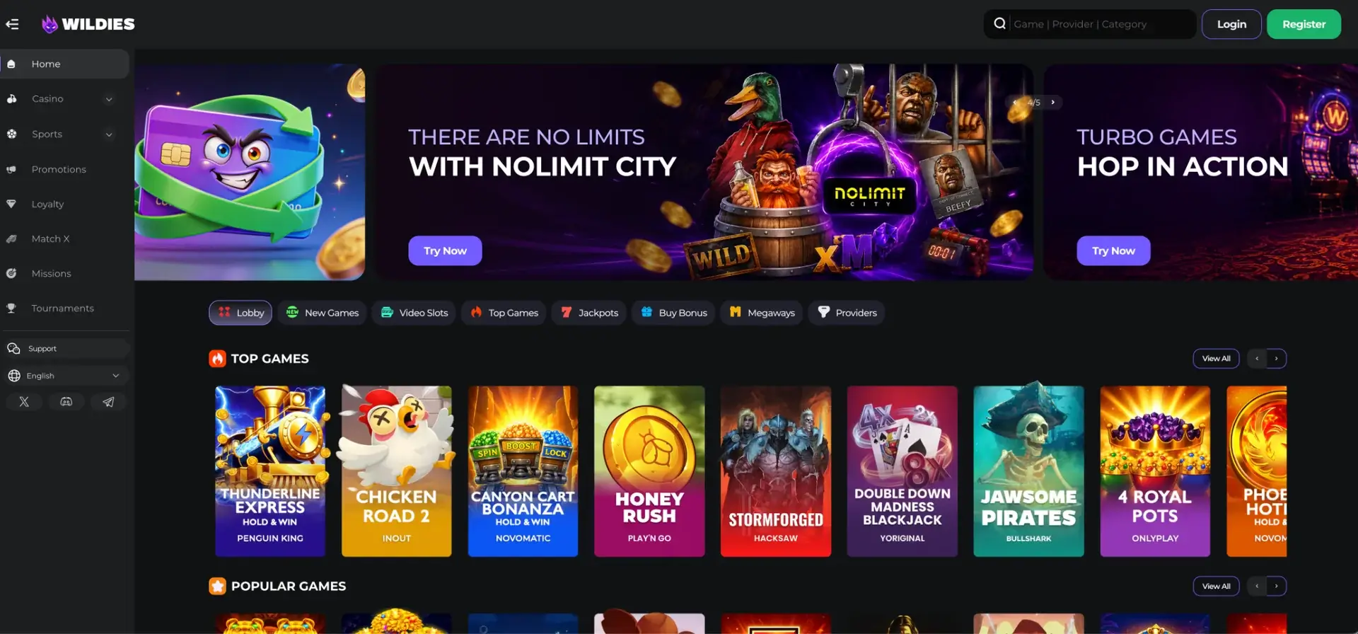 Wildies Casino for UK players