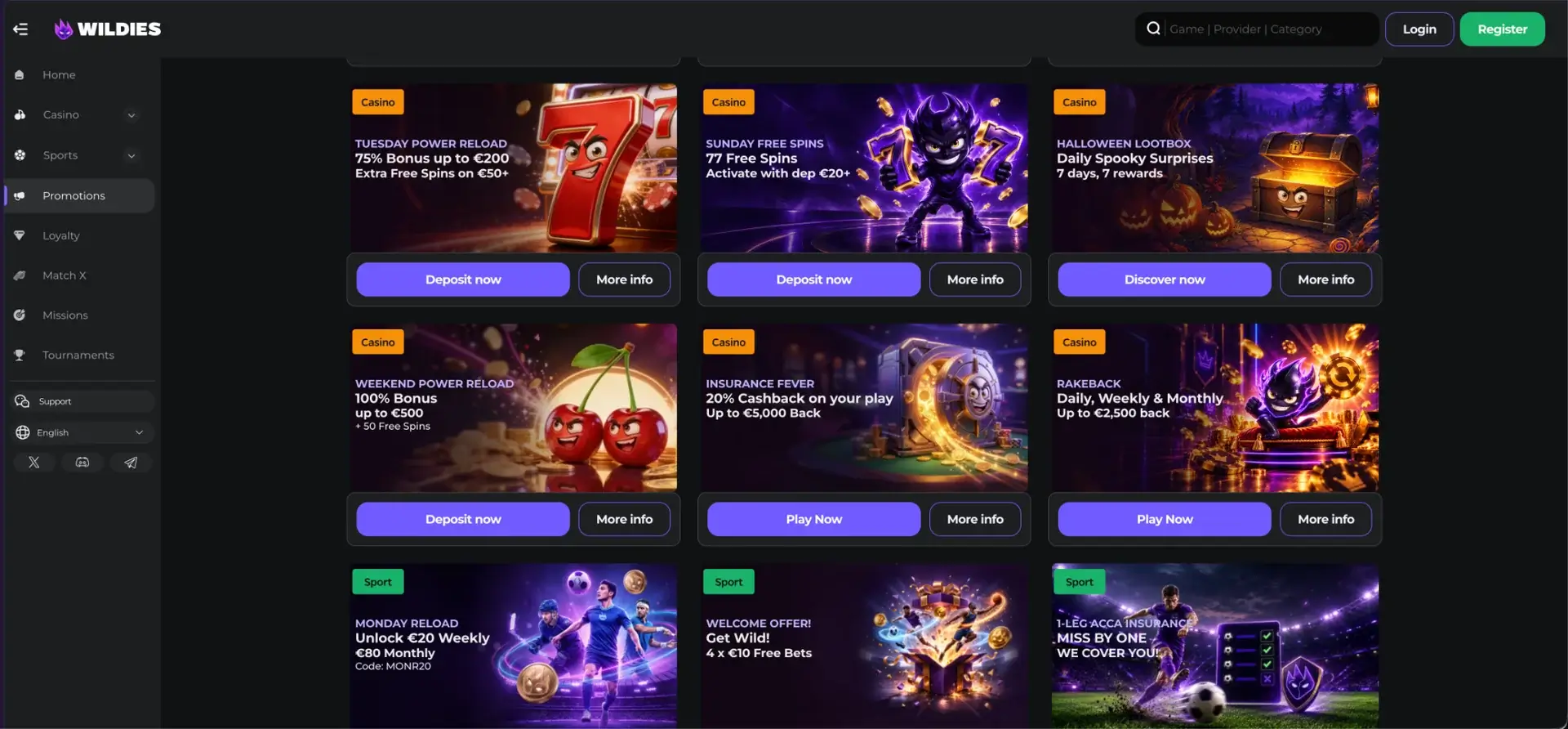Wildies Casino No Deposit Bonus for UK players