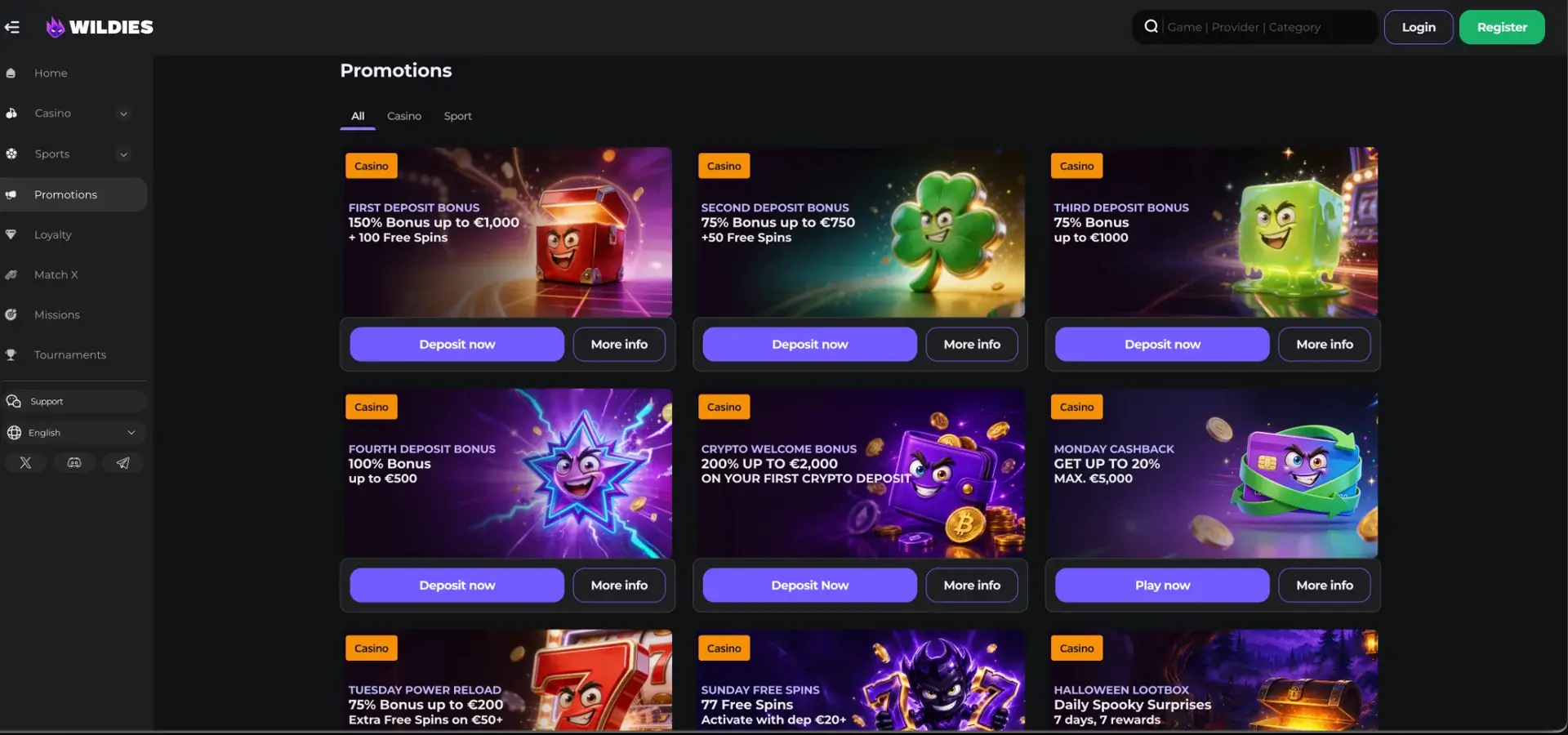 Wildies casino promotions overview
